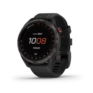 Garmin Approach S42 GPS 골프 스마트워치 경량 12인치 터치스크린 42k 사전 된 코스 실버 세라믹 베젤 화이트 실리콘 밴드 010-02572-11, 스마트워치_건메탈 세라믹 베젤과 블랙 실리콘 밴드, 건메탈 세라믹 베젤과 블랙 실리콘 밴드