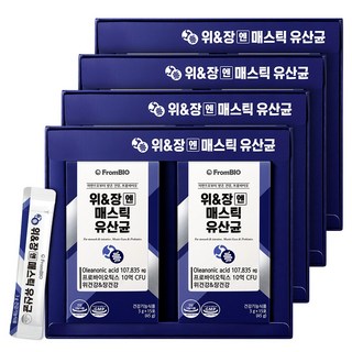 [본사기획세트]위&장엔 매스틱 유산균 위건강 매스틱검 프로바이오틱스, 4세트, 30회분