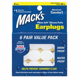 Macks 필로우소프트 수면 귀마개 흰색, 1개, 6쌍