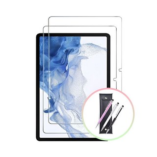 갤럭시탭S7 강화유리 2매 세트+크리스탈펜 세트 yan*13184Ra, 필름 2매 - 터치펜+펜파우치