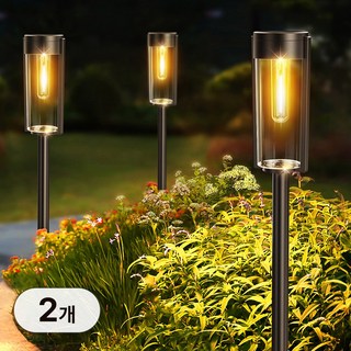 신성나라 태양광 잔디등 정원등 태양열 경관 조명 전구 조명등 가로등 LED 엘라 2개입, 02.엘라정원등 노란빛 - 원형타입(2개입)