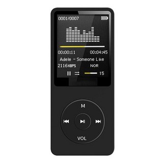 MP3 플레이어 기록 디지털 디스플레이 화면 휴대용 무손실 플레이어 휴대용 스포츠 마이크와 함께 걷는 장비 실행, [02] Black, 2)Black