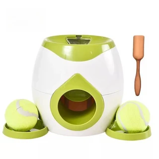 개를위한 스마트 볼 발사기 훈련 보상 시스템 실내 강아지 운동 대화 형 퍼즐 장난감, 01 Green with 2 balls