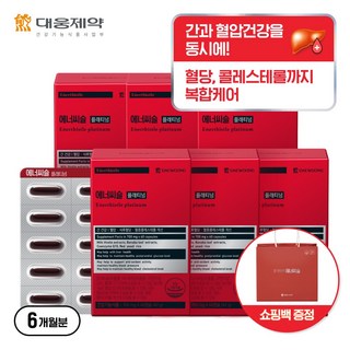 [1타 4피!] 대웅제약 에너씨슬 플래티넘 (간건강+ 콜레스테롤 + 혈당 + 혈압 관리), 6개, 60정