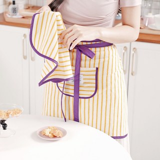 마롤로뜨 테리 스트라이프 허리앞치마, 1개, 옐로우