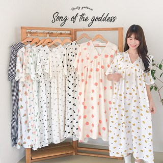 (44~110/루즈핏/당일출고) 썸머 여신의노래 파자마원피스/잠옷/홈웨어/원피스/수유복/편안한/긴팔/반팔/파자마/데일리