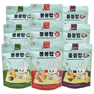 오늘도 유기농 아기과자 봉봉팝 혼합세트, 3세트, 25g, 사과당근+단호박+자색고구마