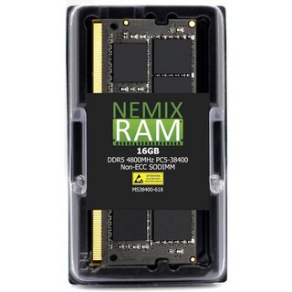 NEMIX RAM 32GB 1X32GB DDR5 4800Dell Precision 3460 스몰 폼 팩터와 호환되는 MHZ PC538400 2Rx8 1.1V 262PIN ECC, 16GB (1X16GB) DDR5 4800MHZ SOD, 1개