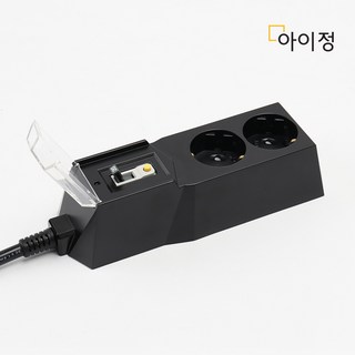 아이정 고용량 누전차단 멀티탭 2구 블랙, 1개, 1.5m, 누전 블랙