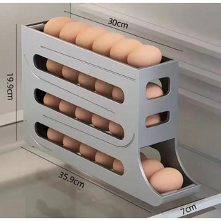 계란찜기 에그쿠커 고구마 단 냉장고 계란 보관함 자동 스크롤 거치대 주방용 대용량 전용 롤링, 03 Grey
