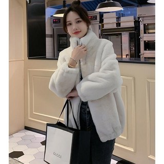 ANYOU 추동 여성 양털점퍼 루즈핏 플리스 자켓 양털 코트