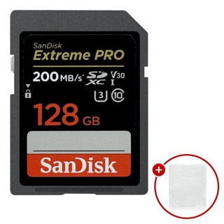 샌디스크 익스트림 프로 SD메모리카드 Extreme PRO UHS-I 128GB + SD카드 케이스, 1개