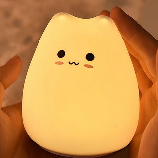 하우스팡 LED 실리콘 고양이 수면등 무드등 2개입, 마마