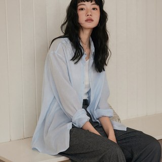 하비소 여성 여름 셔츠 빈티지 무드 린넨 남방