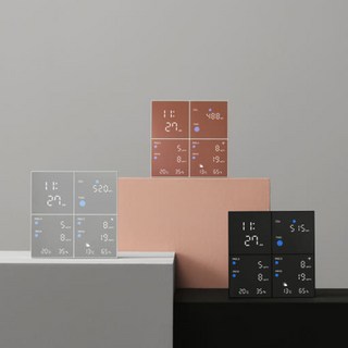 에이오 스퀘어 프로 이산화탄소 실내 미세먼지 공기측정기 EG-AO-SP10, 로즈골드 에디션, 1개