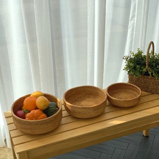 라탄 과일 바구니 인테리어 감성 소품, 1개