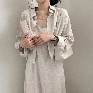 모어렌 헤시드 린넨라이크 나시 셔츠 세트