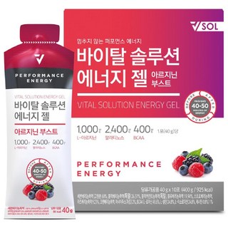 VSOL 바이탈솔루션 에너지젤 아르기닌 부스트 1박스 / 10포, 400g, 1개