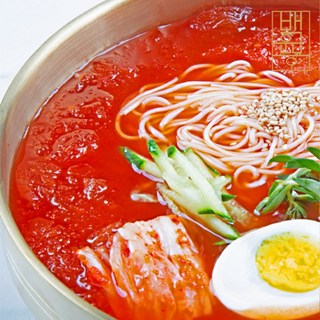 백운몽 얼음골 시원한 열무김치국수 육수를 사용한 모습