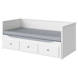 이케아 HEMNES 헴네스 데이베드+서랍3/매트리스2 - 화이트/오고트네스 단단함 80x200 cm