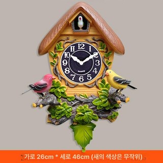스틴 뻐꾸기시계 엔틱 고급 전통 거실 인테리어, 멀티컬러옐로우