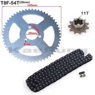 금속 T8F 126 링크 11 톱니 체인 플레이트 하이 퀄리티 핏 전기 및 가스 스쿠터 예비 부품 더트 피트 자전거 오토바이, 4) A  set