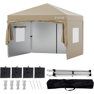 세모천막 접이식 캐노피 야외 캠핑 천막 행사용 이동식 테라스 바람막이 학교 운동회, 카키