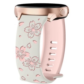 [호환] 삼성 갤럭시 워치 7 6 5 4 액티브 2 40mm 5 프로 3 41mm 스트랩 투톤 실리콘 밴드 각인, 04 Starlight Pink, 01 20mm