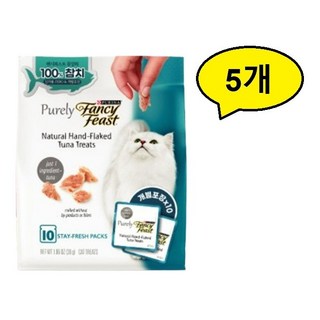퓨리나 팬시피스트 퓨얼리 프리미엄 내추럴 습식 고양이 간식 30g, 참치맛, 5개