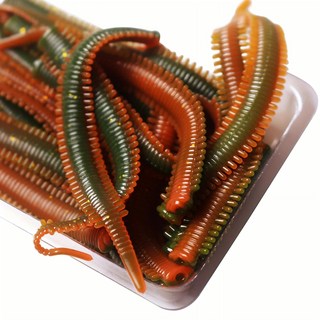 바이오닉 웜 낚시 루어세트 20개입, 1세트, 20g, 8cm 녹갈색