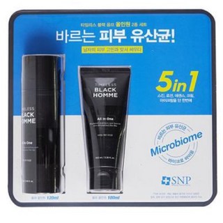 SNP 타임리스 블랙 옴므 올인원 플루이드 세트, 220ml, 1개