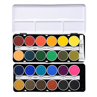 홀베인 HOLBEIN 고체 수채화 페인트 24색 세트 개당 25mm C012, 6g, 6ml