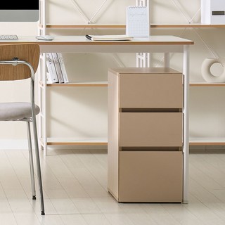 퍼니츠 베르겐 3단 슬림 책상서랍장 핑크베이지 색상