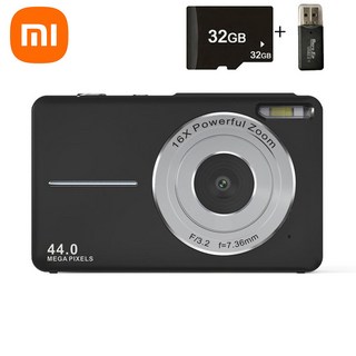 Xiaiomi 고화질 디지털 카메라 미니 전문 사진 학생 Ccd 휴대용 Selfie, 04 Black 32GBcard reade