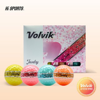2024 볼빅 쥬얼리 Jewelry 12구 3피스 골프공 4색혼합, 혼합, 12개입, 1개
