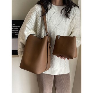 코코린느 부드러운 레더 미니멀 대용량 빅사이즈 가죽 버킷백 (3colors)