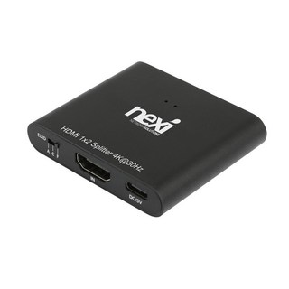넥시 1:2 HDMI 분배기 NX-4K0102-EDID, NX-4K0102-EDID/NX1488, 블랙