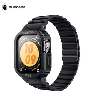 애플워치 셀룰러 블랙 밴드 스테인리스 스포츠 실버 스틸 45MM, iWatch S9 2023 --45mm, 블랙 다이얼 케이스 + 마그네틱 스트랩 일체형