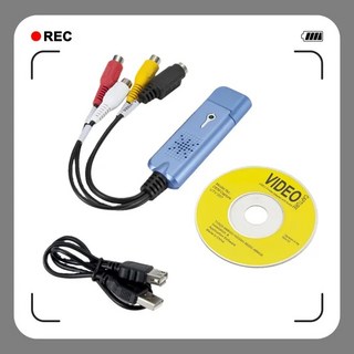 컴퓨터PC VHS-디지털 컨버터 USB 2.0 비디오 캡처 카드 VHS 박스 VCR TV-디지털 지원 Win 7/8/10, [01] Blue