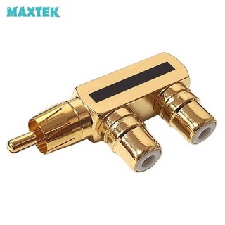 MAXTEK 1RCA to 2RCA M/F 변환젠더 F형 분배 MT354, 1개