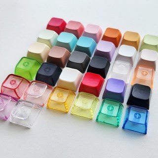 키보드 무각 키캡 XDA 프로파일 1u 투명 PBT 커스텀 포인트, 투명 퍼플