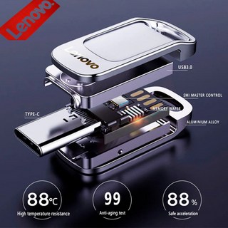 레노버 미니 메탈 USB 메모리카드 OTG 2in1 C타입 2TB 1TB, 1개