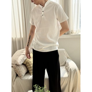 [이브] 남자 봄 여름 헨리넥 분또 스판 반팔 티셔츠 (3SIZE)
