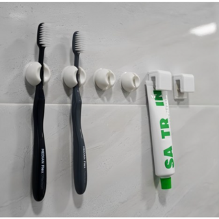 브로픽 무타공 치약걸이 2p + 흡착식 칫솔걸이 4p, 1세트