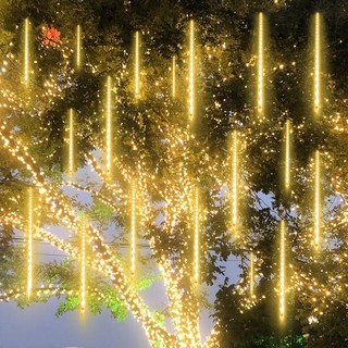 21세기트랜드 유성우 스노우펄 LED 어댑터 빗방울 정원 조명, 옐로우