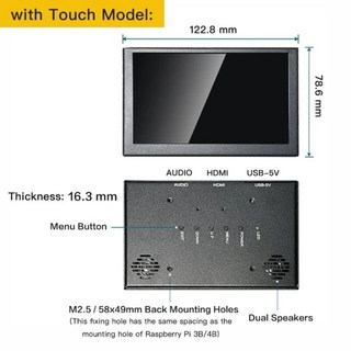 IPS 휴대용 5인치 터치 스크린 미니 포인트 정전식 LCD 패널 800x480 풀 HD HDMI 게이밍 모니터 PC 디스플, 02 Touch Monitor, Touch Monitor