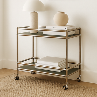 에프룸 미드센츄리 이동식 모듈 트롤리 모듈선반, 올리브 그린, 2단