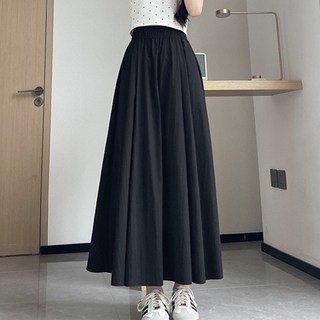 베르슈어 밴딩 플레어 롱 스커트