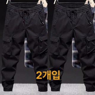 롄니랜드 워크업바지 노가다작업복 보호 긴바지 2개 5XL 6XL, 1개, 블랙+블랙
