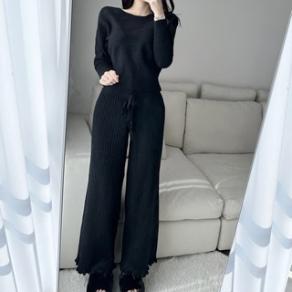 세미 와이드 니트롱팬츠 일자바지